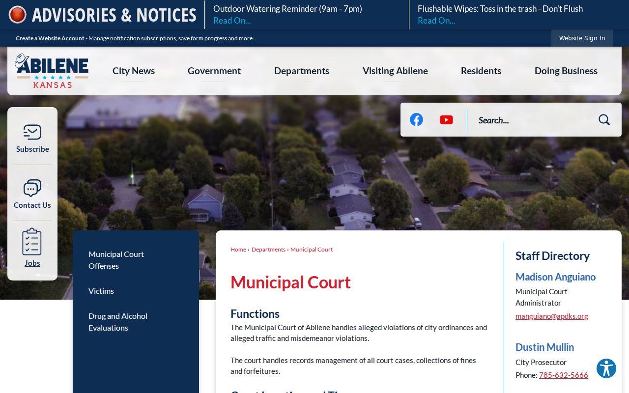 Abilene court docket official Municipal Court information