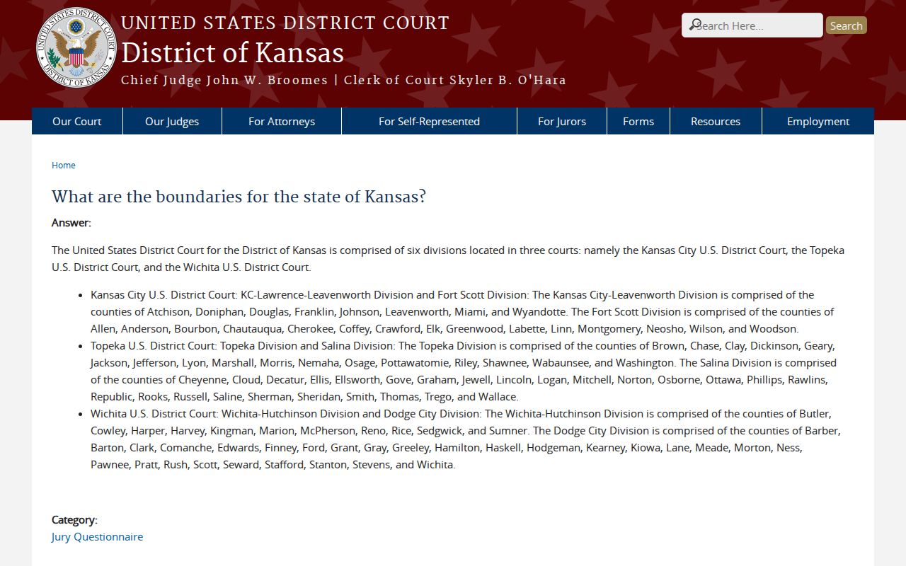 Abilene court docket federal jurisdiction boundary reference