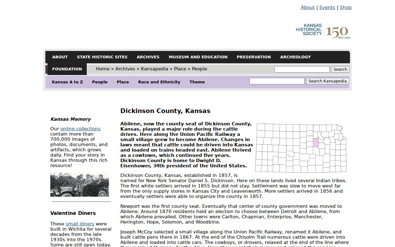 Dickinson County case search courthouse history context