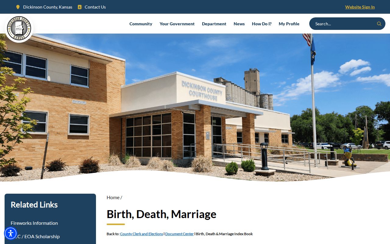 Dickinson County civil docket historical official records source