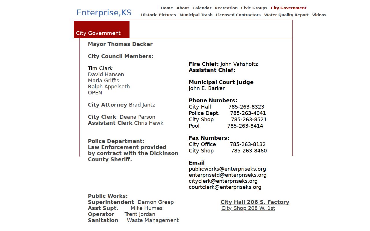 Enterprise court docket city government and municipal judge information