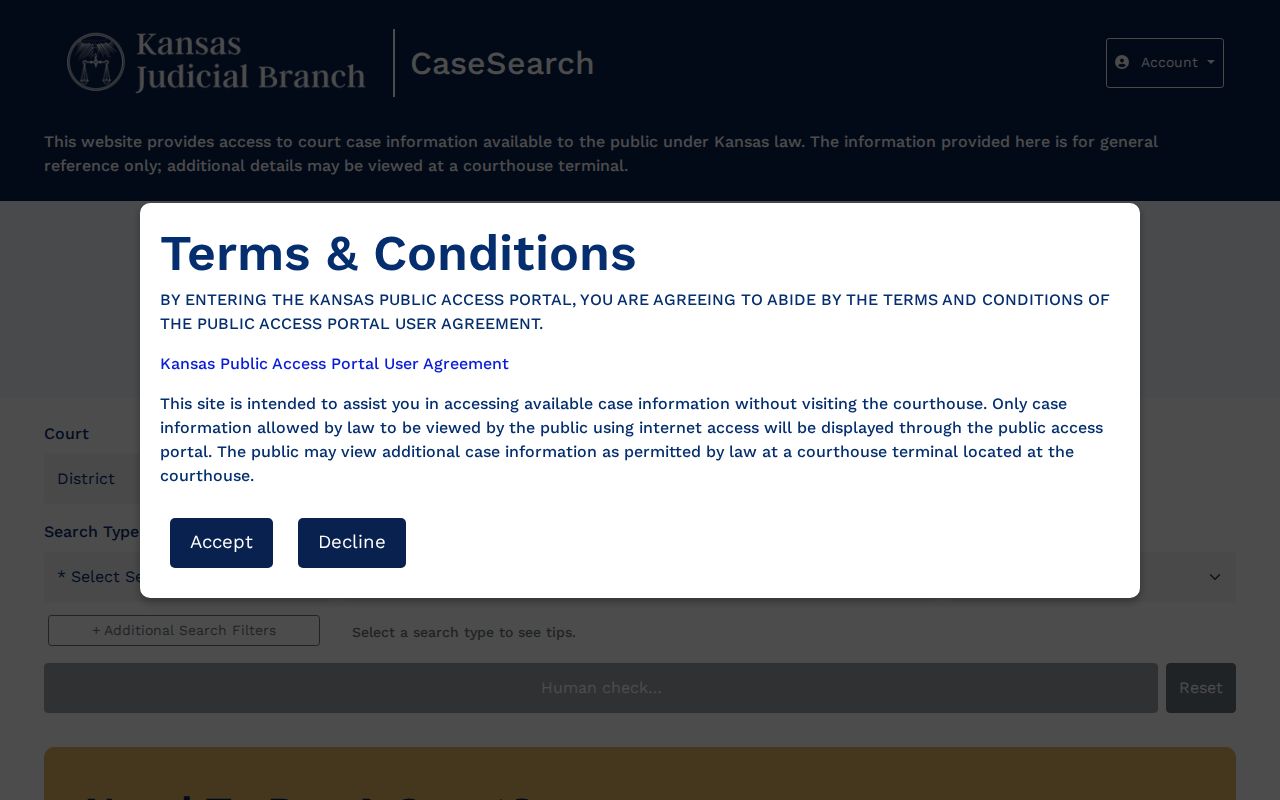 Herington court docket Kansas district case search