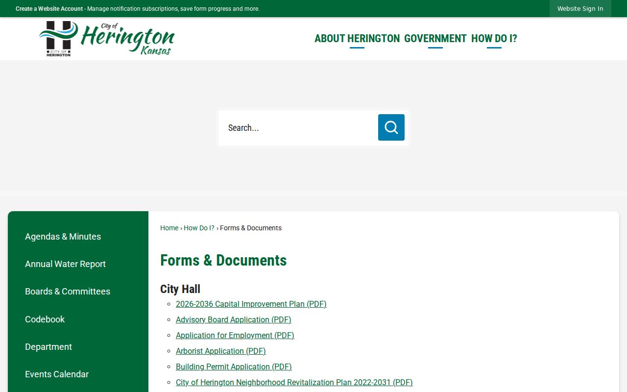 Herington court docket municipal public records forms