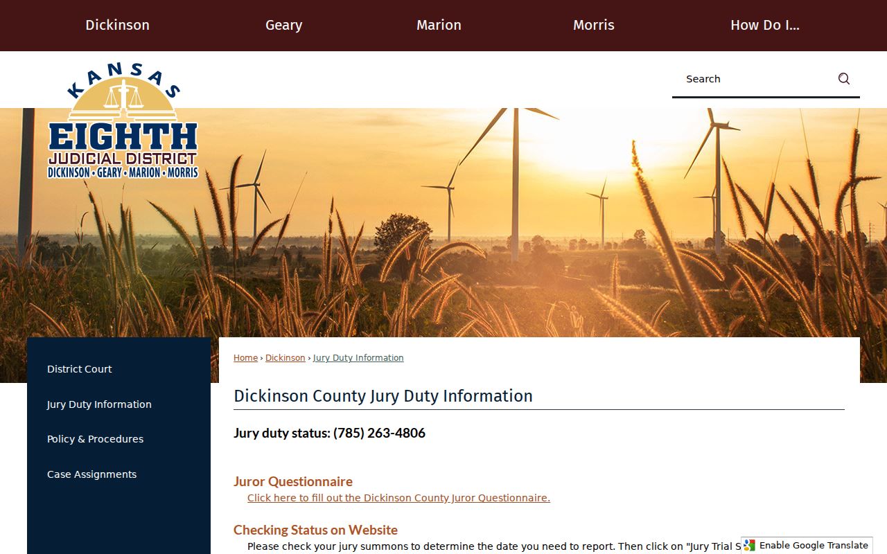 Dickinson County court docket courthouse access guidance
